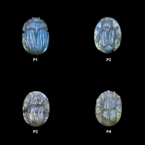 LABRADORITE Gemstone Carving : Natural Untreated Unheated Labradorite Hand Carved Scarabs