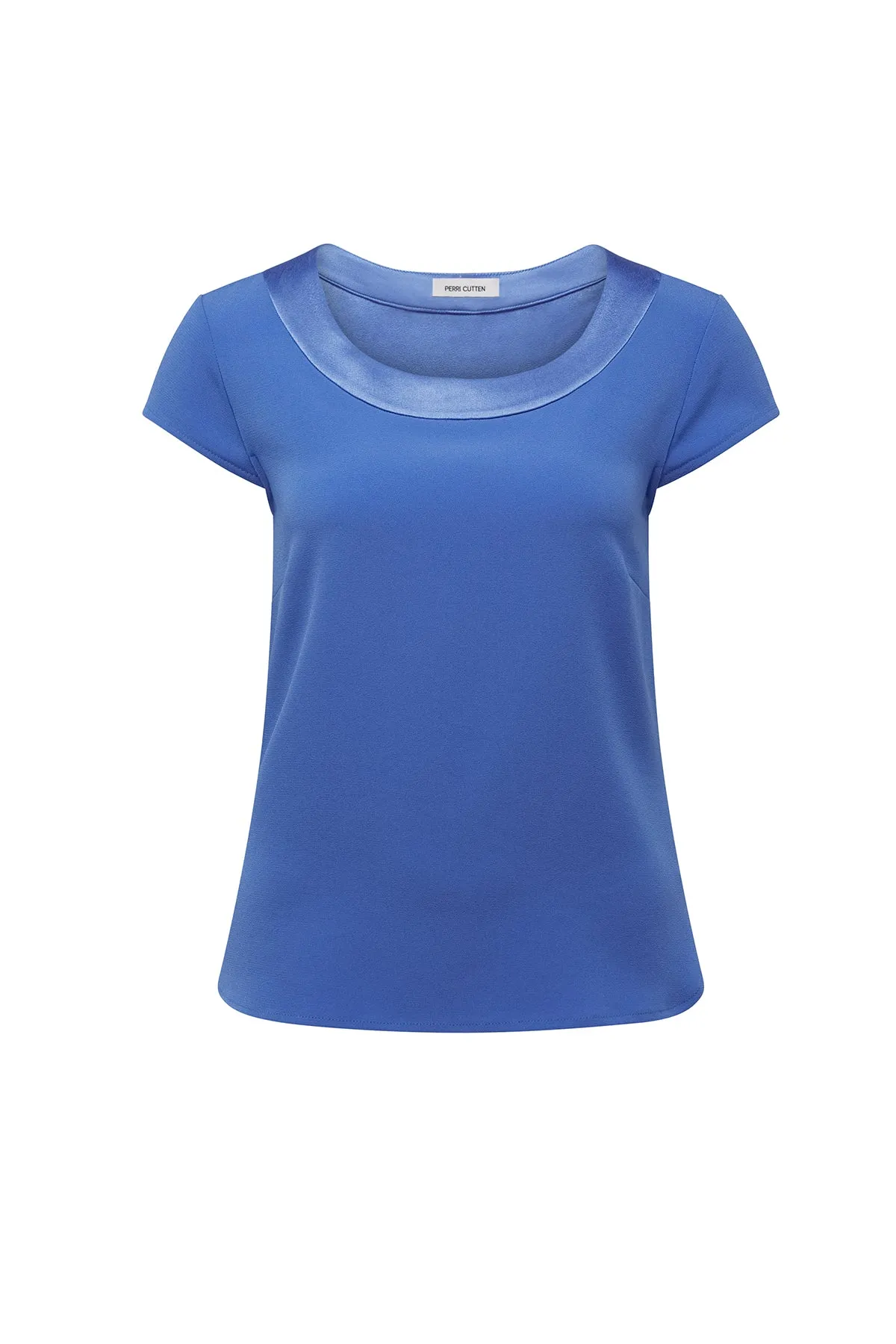 Lina Satin Trim Top - Bluebell