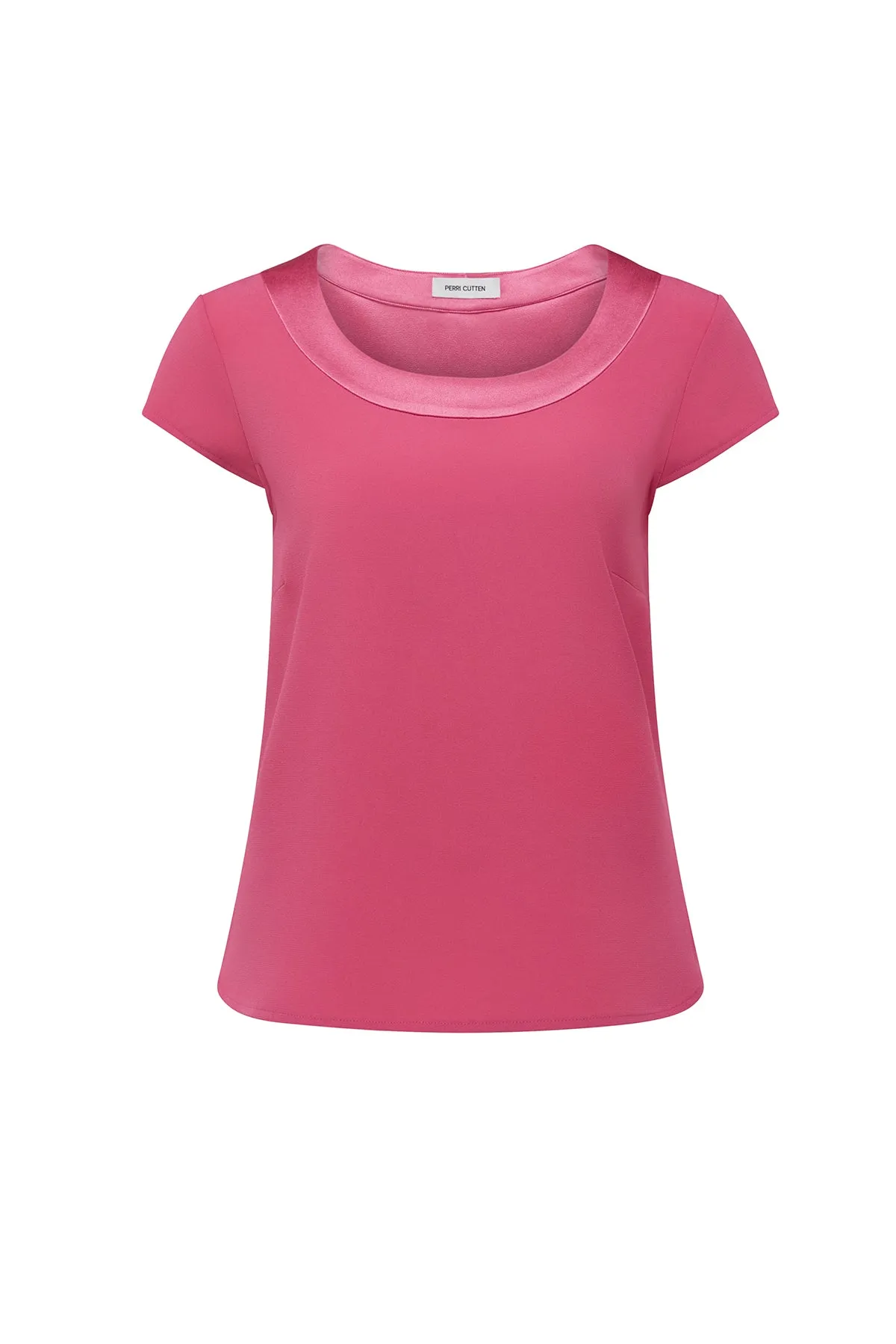 Lina Satin Trim Top - Rose Pink