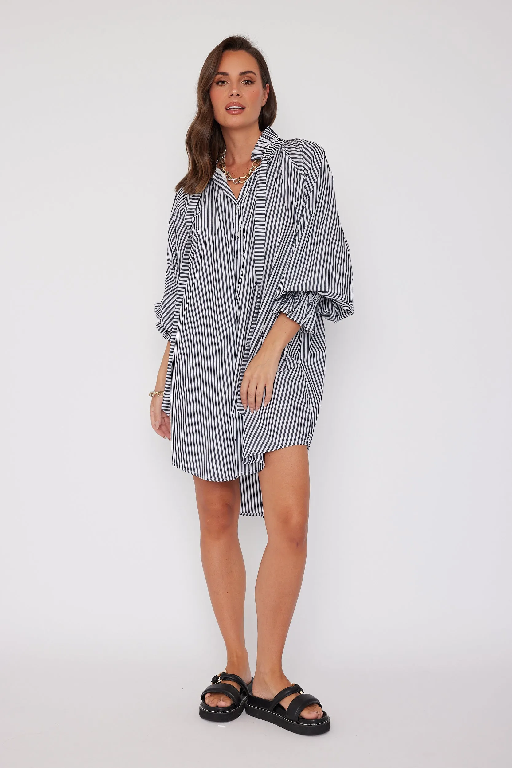 LYCIUM Dress Black Stripe