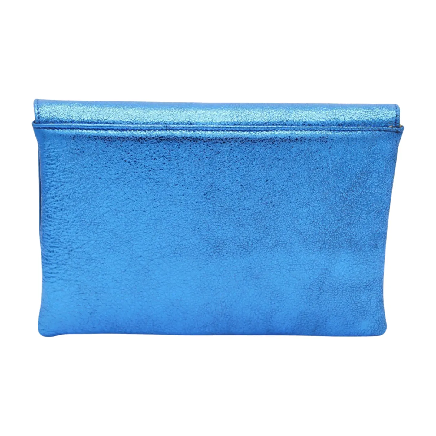 MARIAN Royal Blue Metallic Leather Clutch Bag