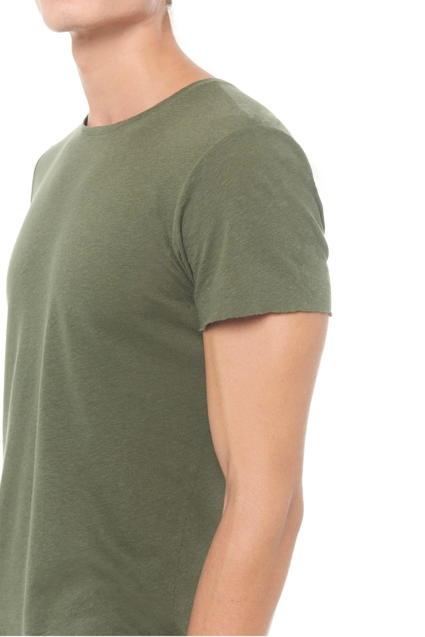 Men's Linen Blend Crew Neck Tee