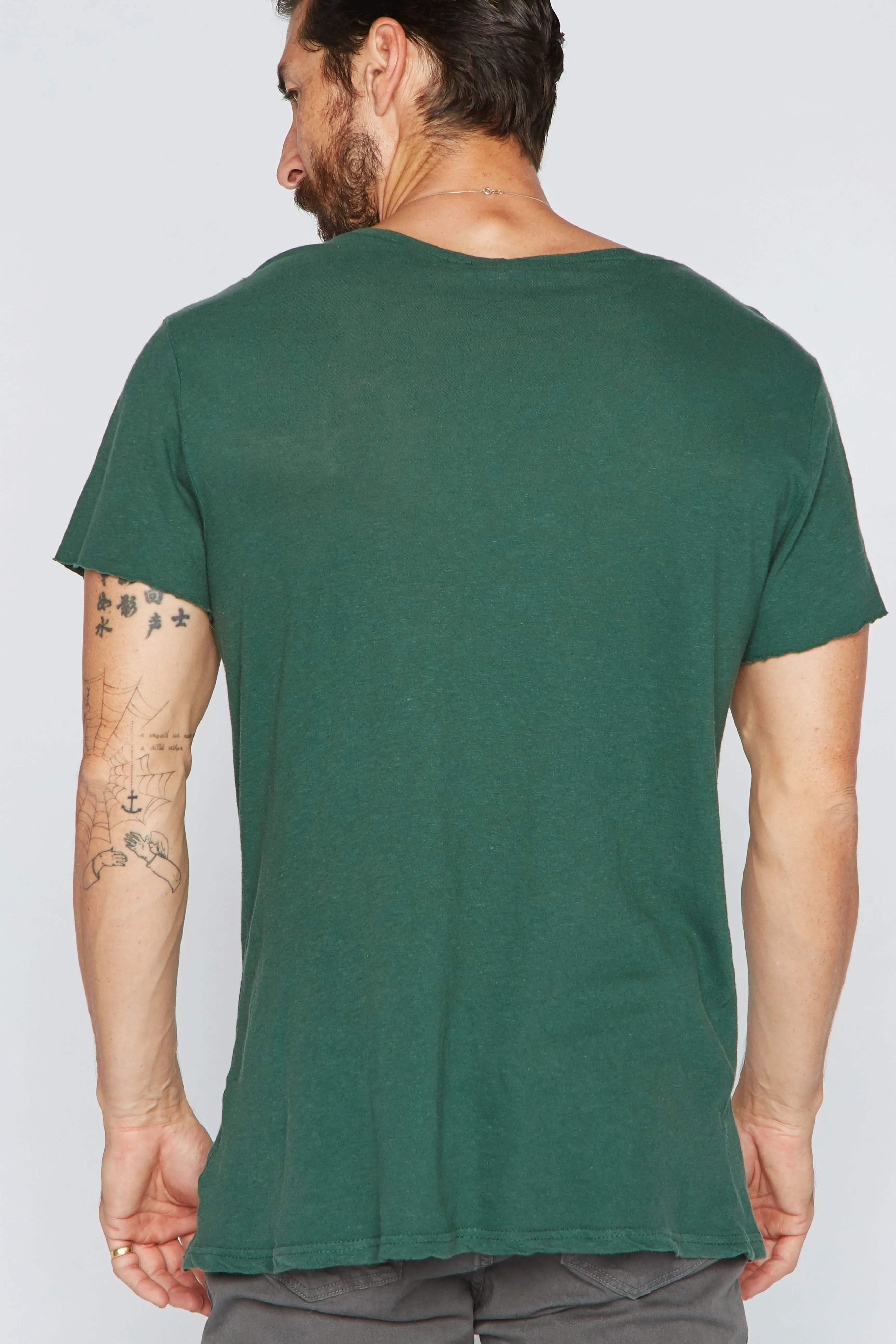 Men's Linen Blend Crew Neck Tee