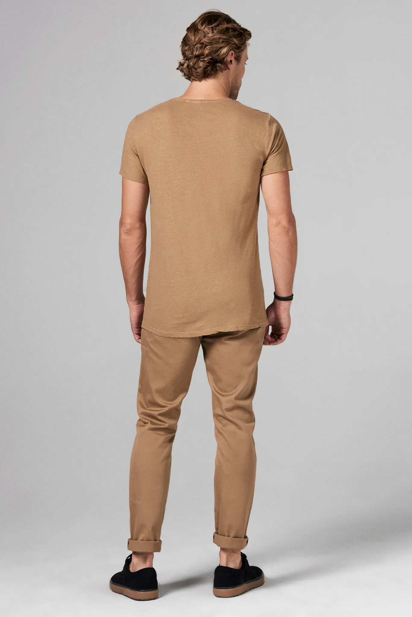 Men's Linen Blend Crew Neck Tee