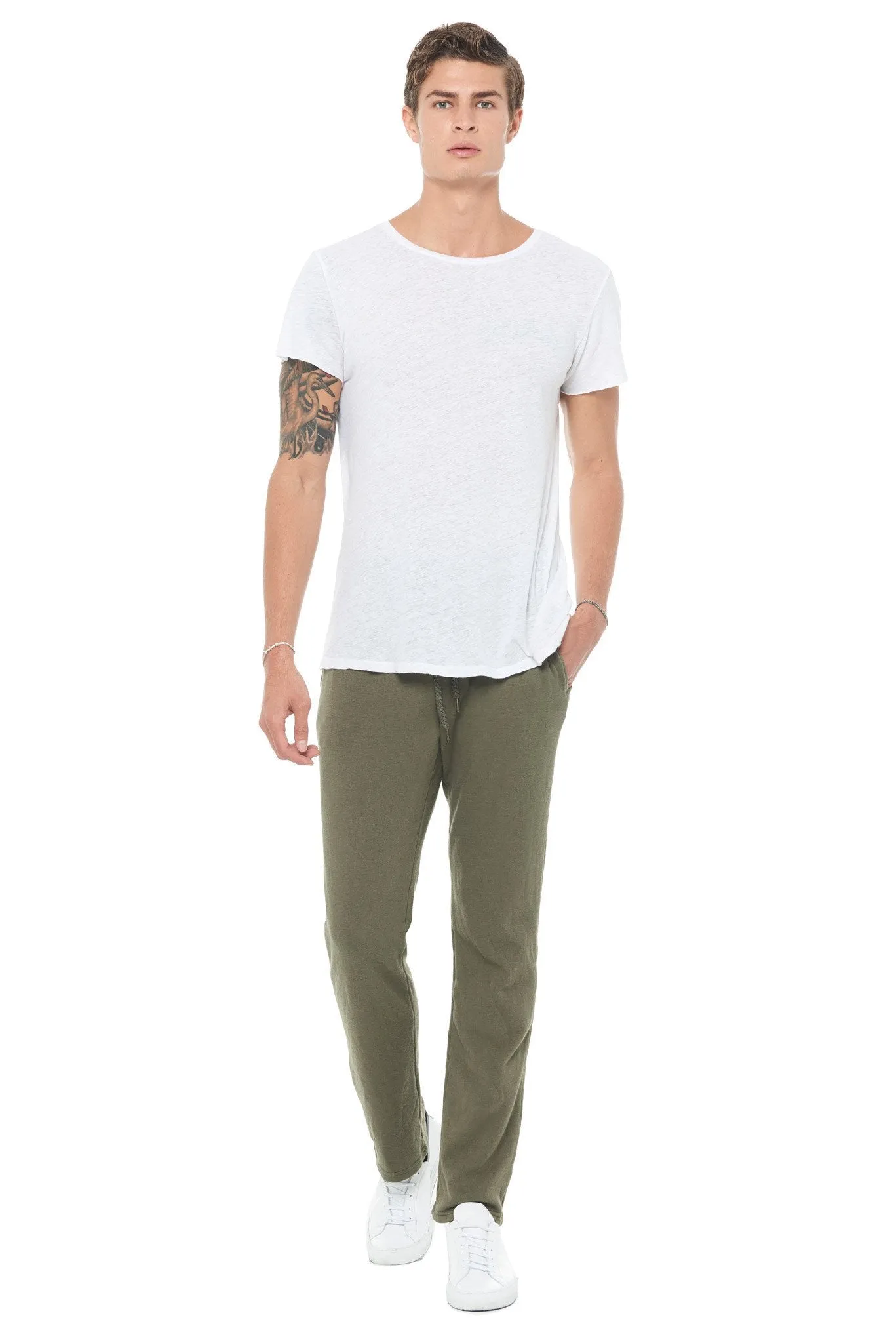 Men's Linen Blend Crew Neck Tee