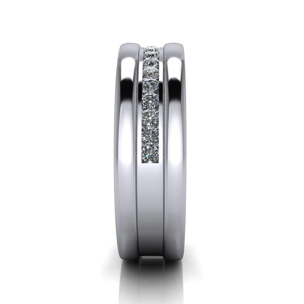 Men's Wedding Band Channel Set 7mm, .40 ct