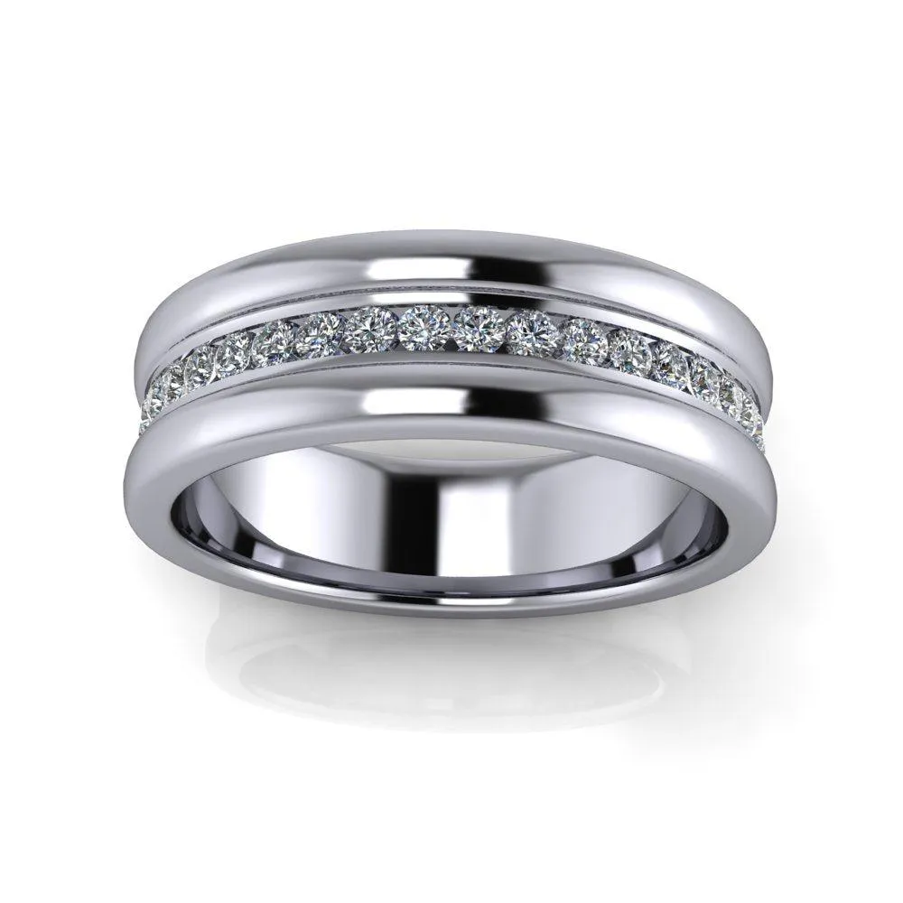 Men's Wedding Band Channel Set 7mm, .40 ct