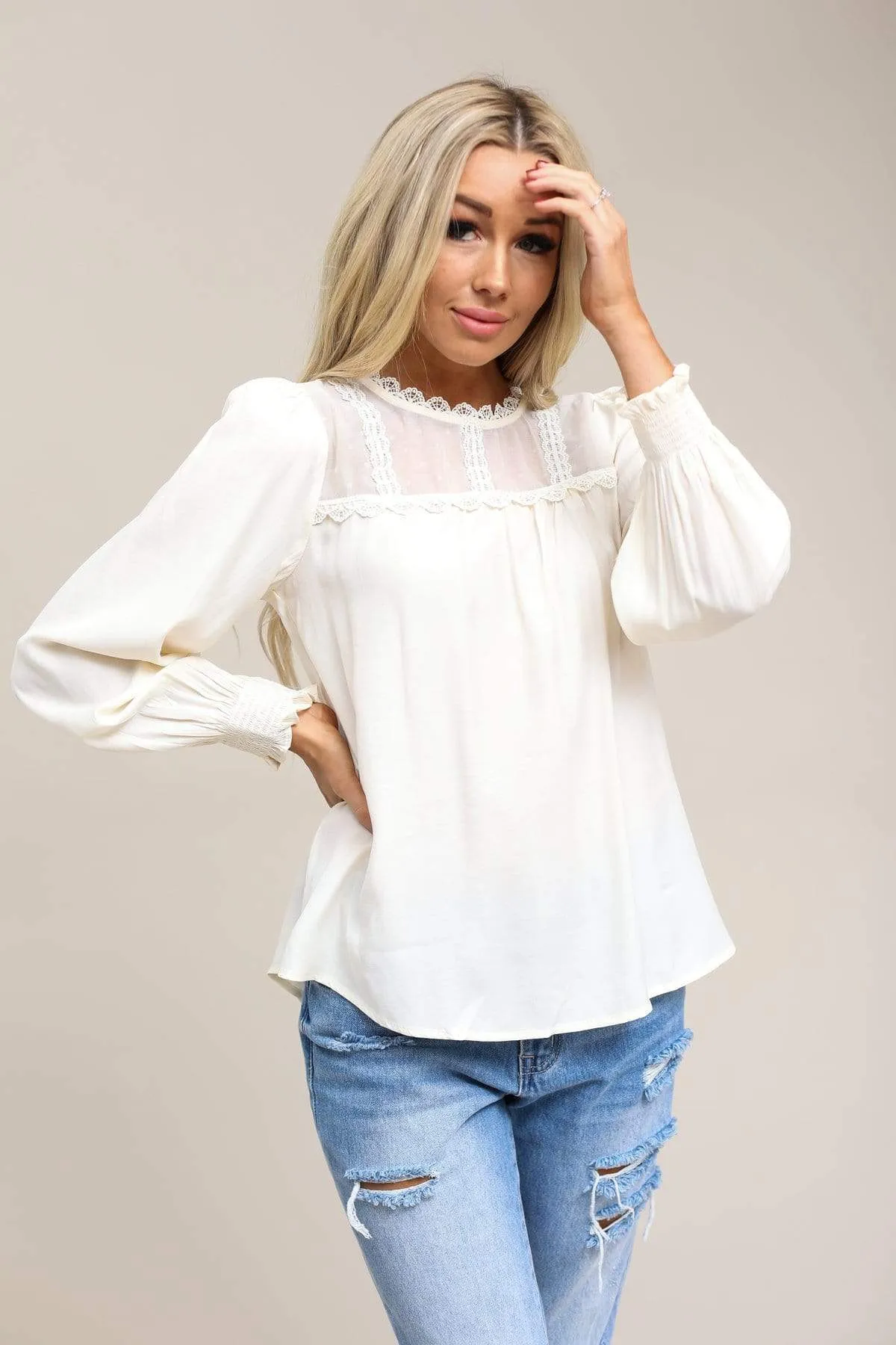 Murl Lace Detail Top