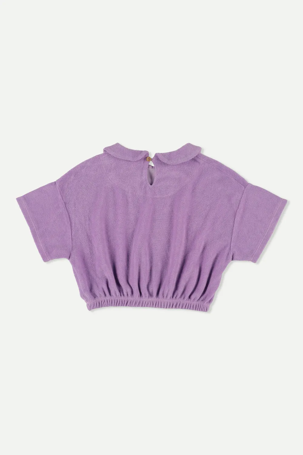 MY LITTLE COZMO Les Tresors Marines Organic Toweling Terry Blouse in Purple