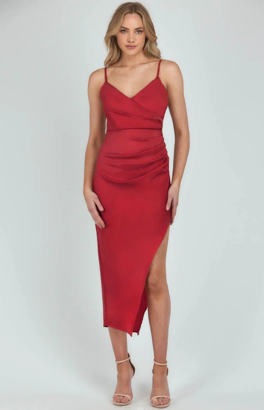 Nora Midi Dress - Red