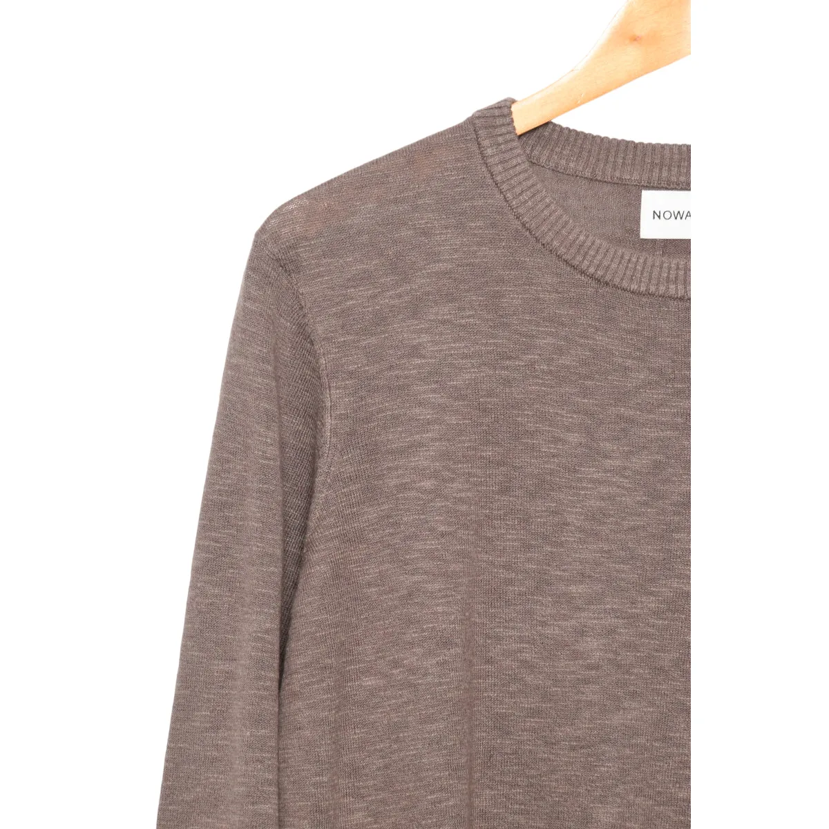 Nowadays Linen Crew Sweater brown lentil