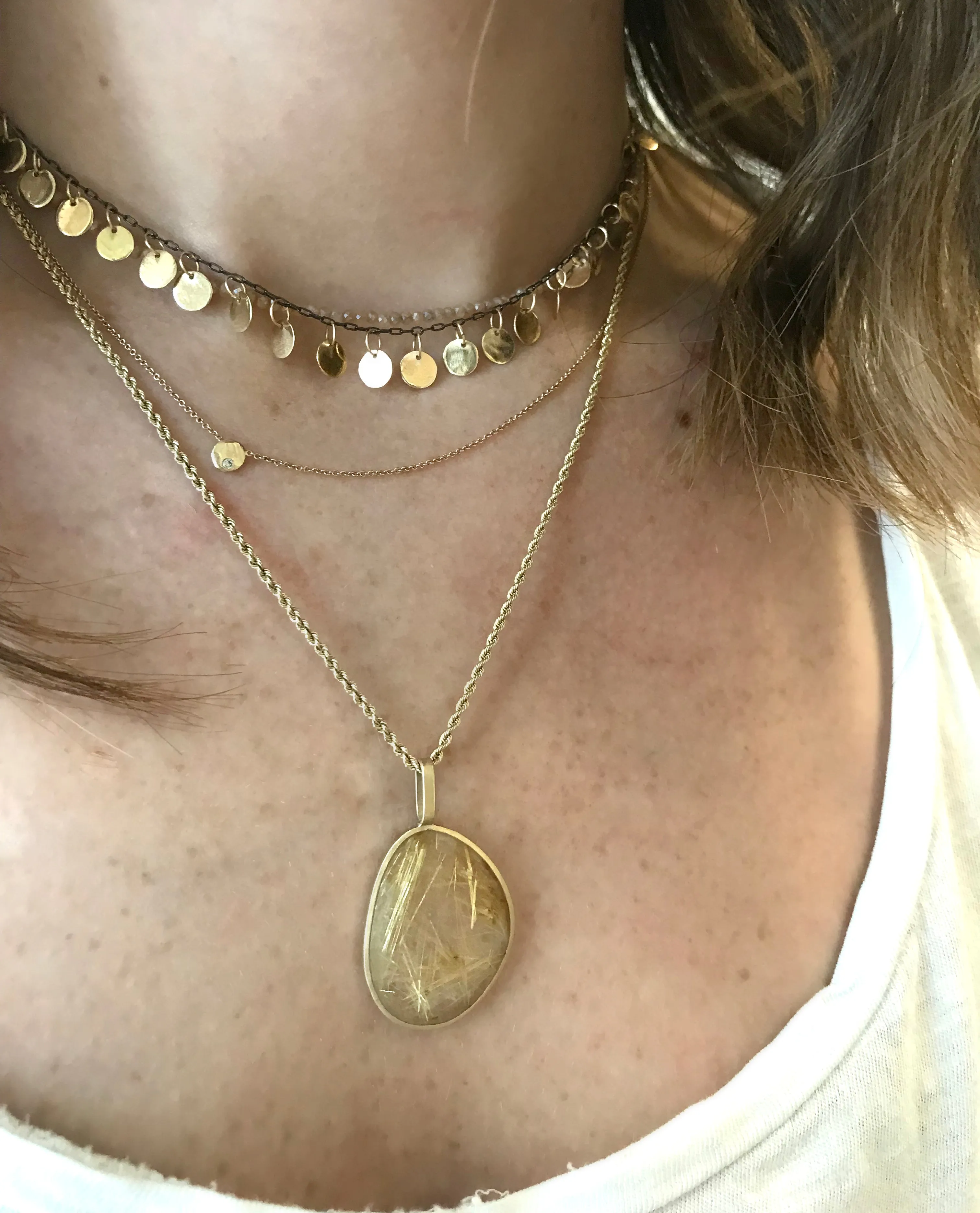 Oval Rutilated Quartz Pendant