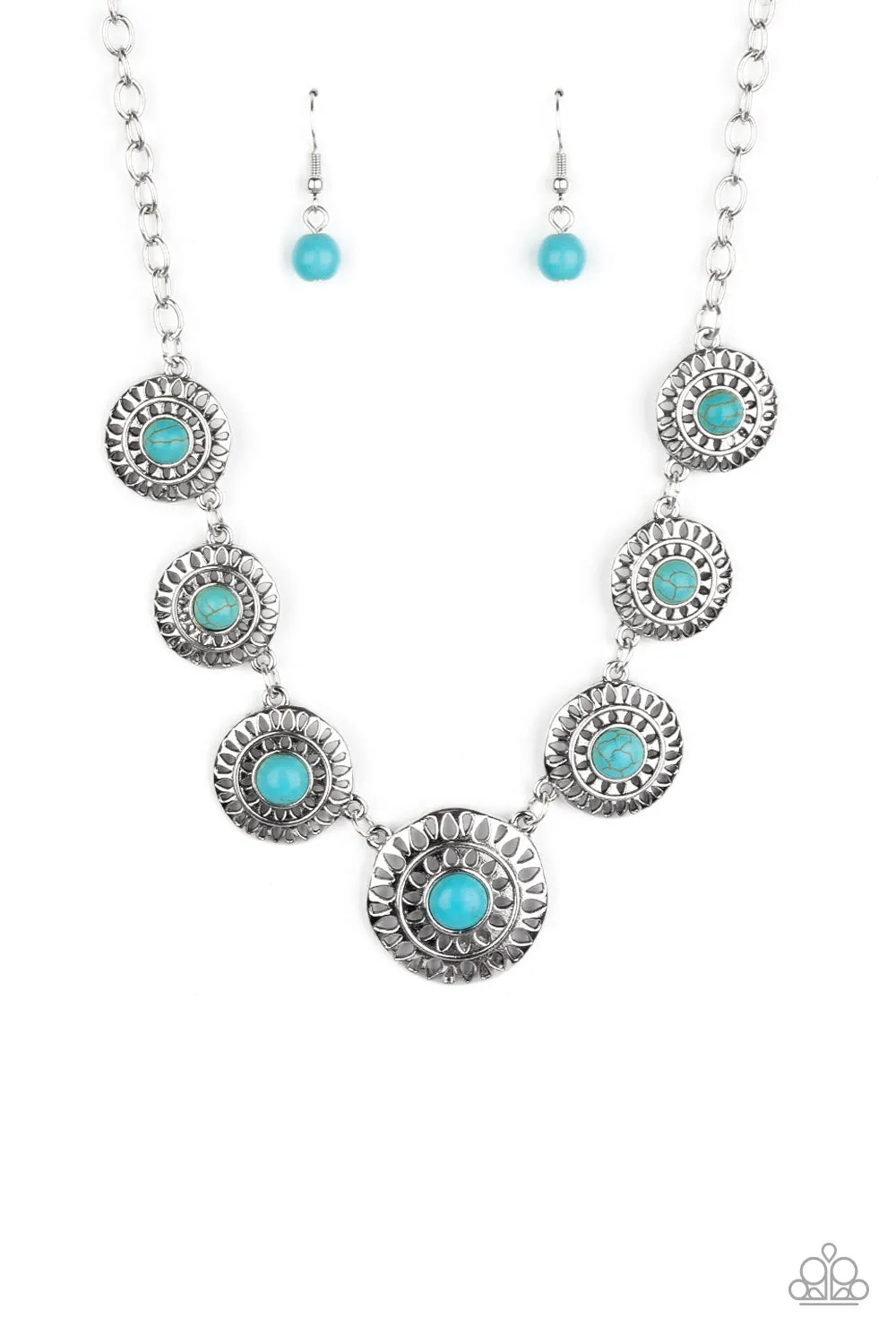 Paparazzi Necklace ~ Sahara Solar Power - Blue