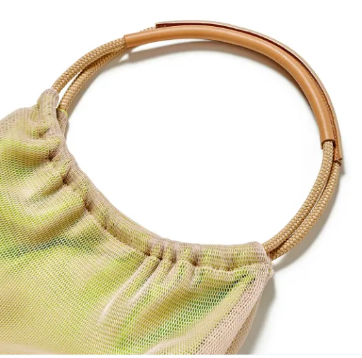 Project Dyad || Lime Leather Strap Moire Tote Bag