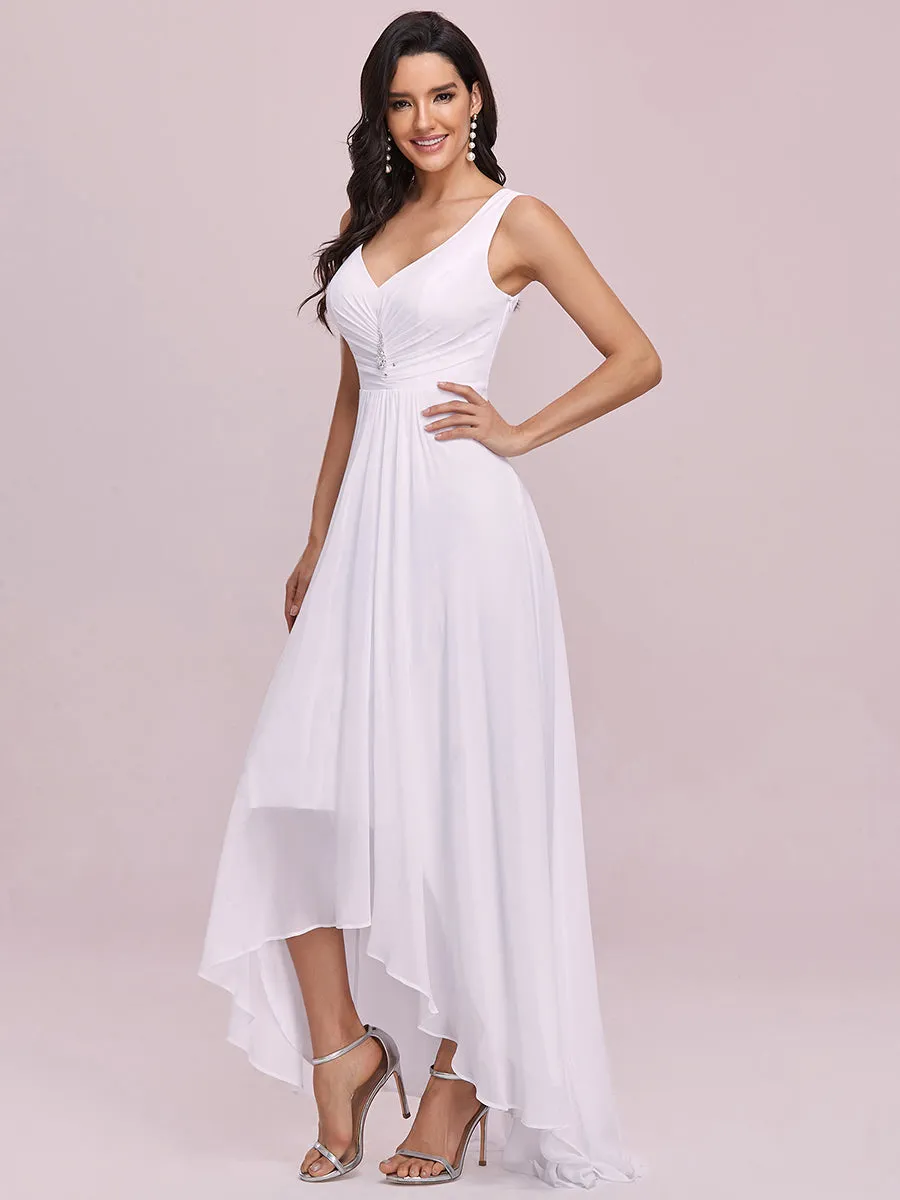 Sequin V Neck Sleeveless Wedding Dress