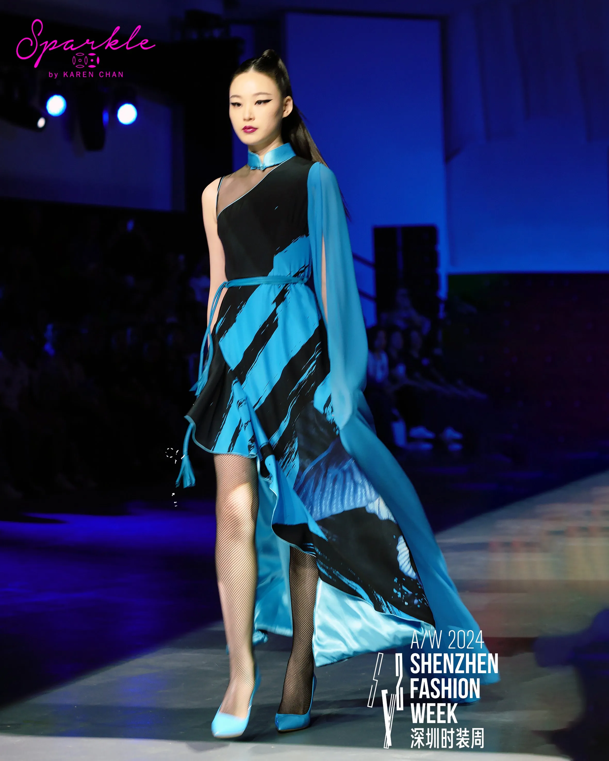 SPARKLE BY KAREN CHAN x Fung Yuen Butterfly Reserve【GREAT MORMON】100% Silk Cheongsam (Asymmetric Shoulder) (美鳳蝶)