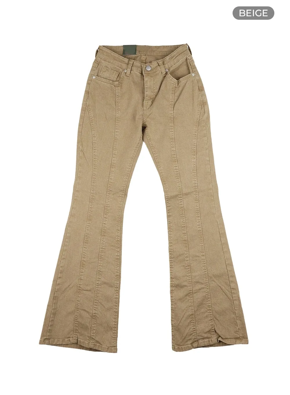 Stitched Bootcut Cotton Pants CA416