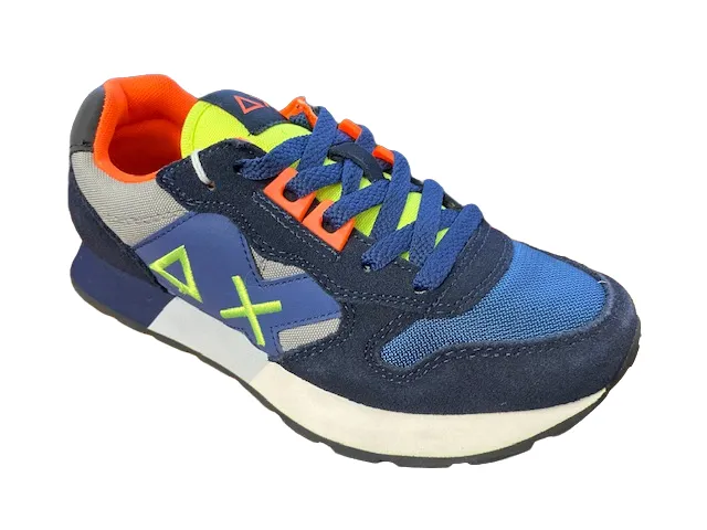 Sun68 boys' sneakers Jaky Fluo Z42315T 0734 navy blue-medium gray