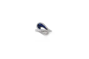 Talay Wave Invi-Drop Sapphire and Diamond Ring