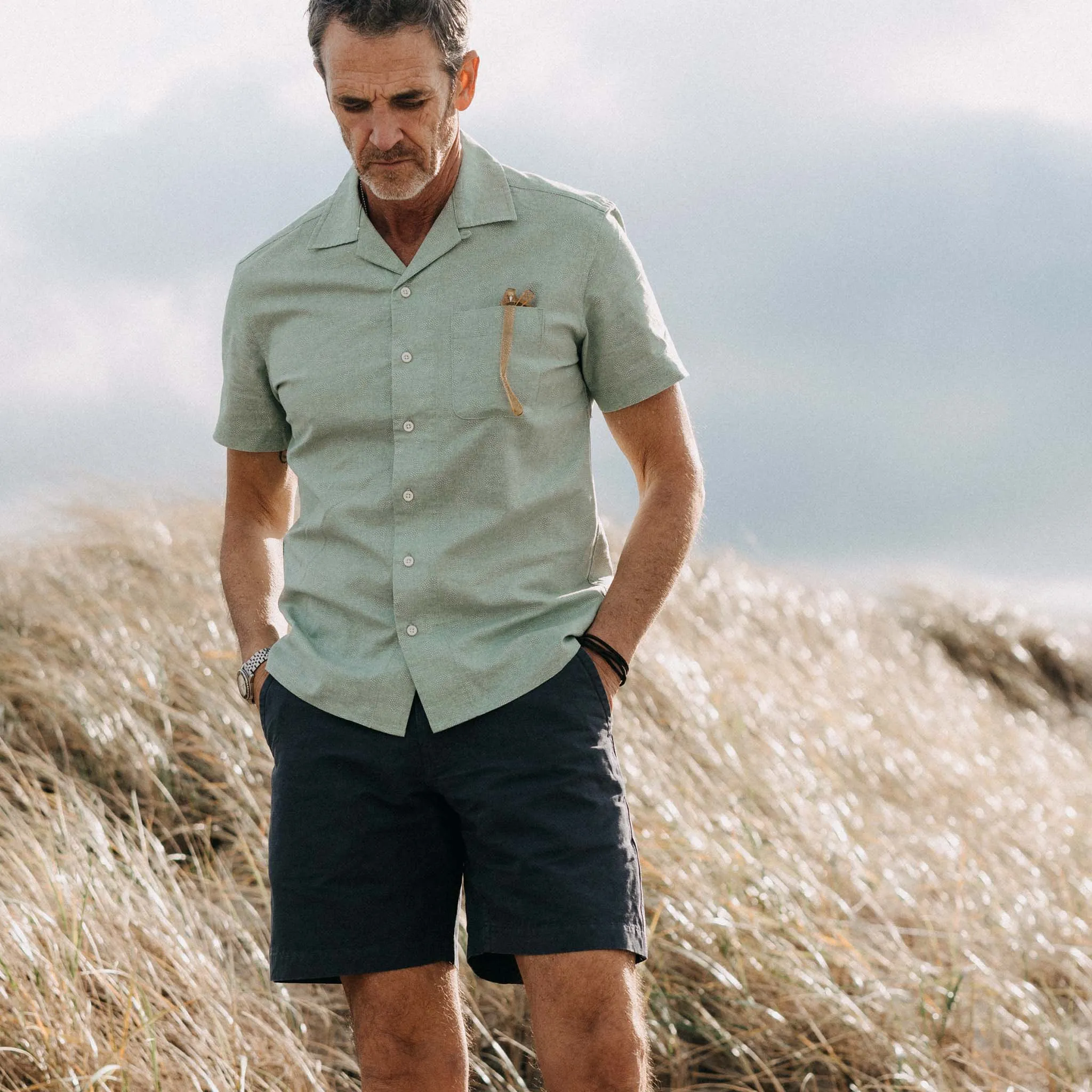 The Short Sleeve Hawthorne in Sea Moss Floral