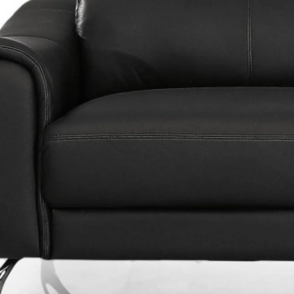 Urban 80 Black Leather Adjustable Headrest Sofa